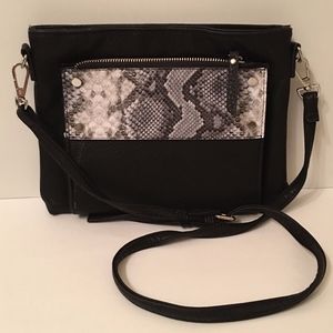 Enzo Angiolini Black Leather Crossbody Bag